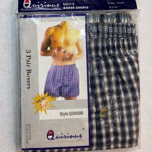 NEW Quinna USA Men’s Boxer Shorts Plaid 3-Pack Size XL